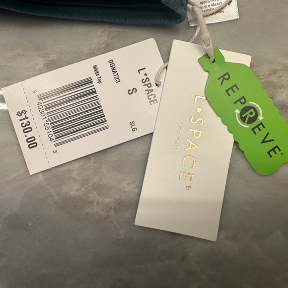 NWT! L*Space Eco Chic Repreve® Nikita Bikini Top. Size Small $130. Slated blue - Picture 2 of 4